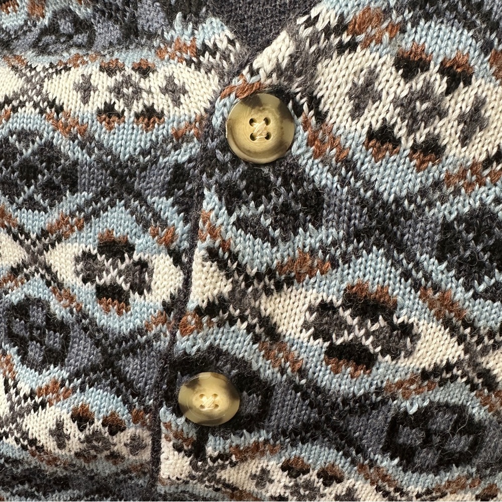 Giordano Wool‎ blend Fair Isle Sweater Vest - Cozy Grandpacore Preppy Academia L - Picture 9 of 9